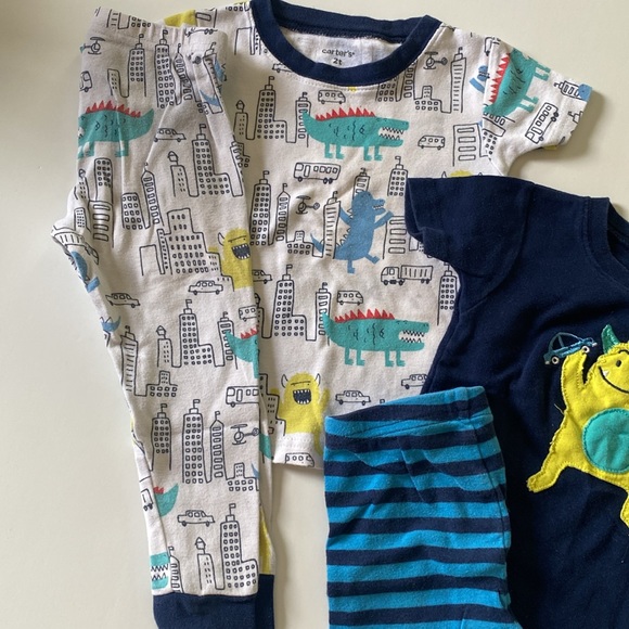 Carters 2T Monster Pajama Set - Picture 4 of 5